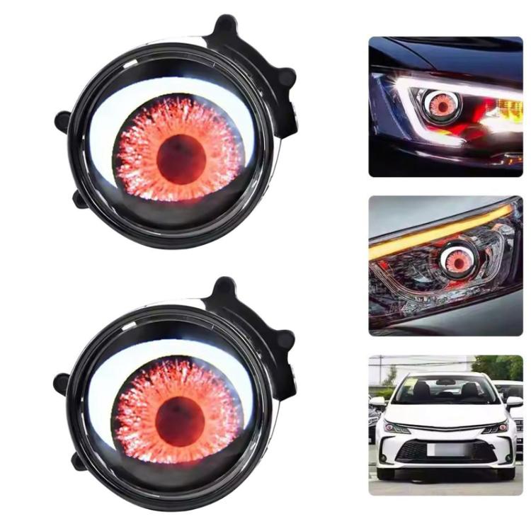 3-inch LED demon eye light modification, pair of glowing circular halo lenses