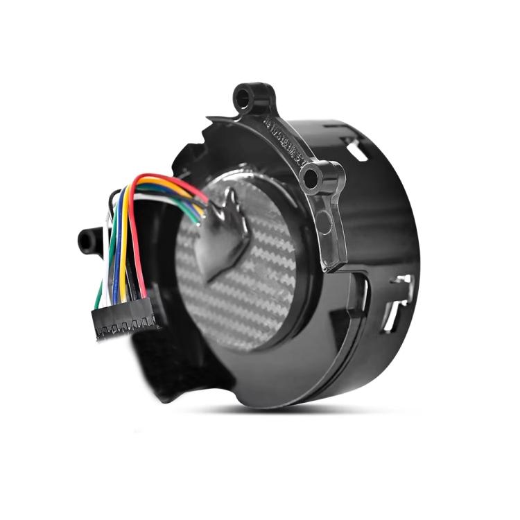 3-inch LED demon eye light modification, rear view with multicolor wiring connector