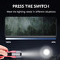 Red COB work light with top switch button and long illuminated beam head
