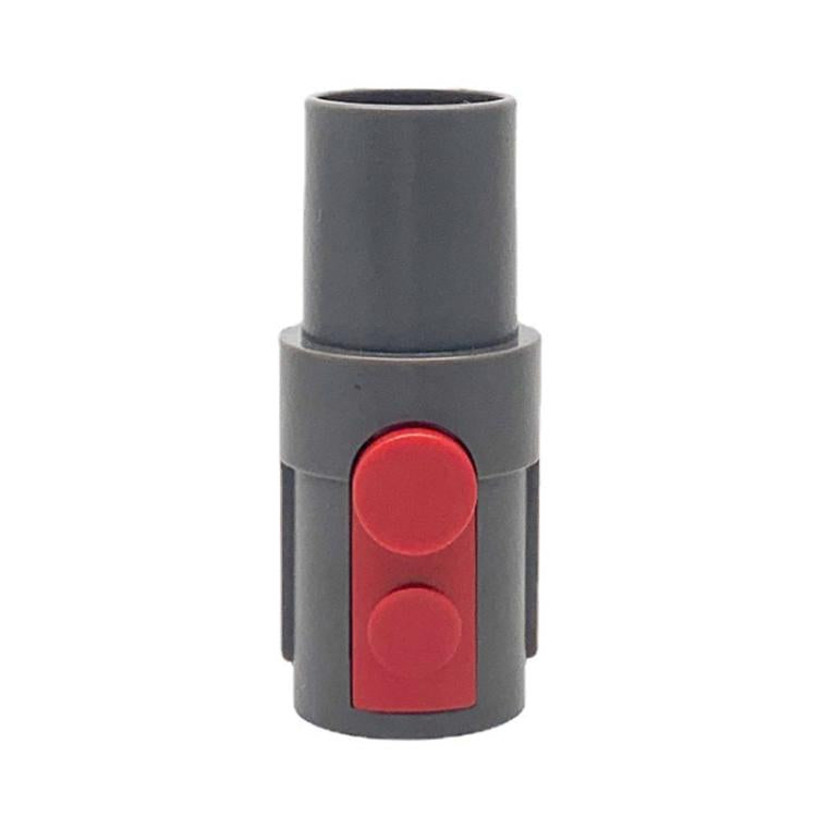 Gray 32mm vacuum hose adaptor for Dyson V7/V8, with red push button controls