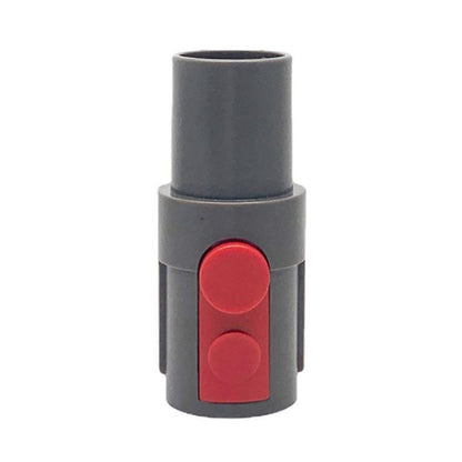 Gray 32mm vacuum hose adaptor for Dyson V7/V8, with red push button controls