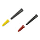 Steam cleaner extension nozzle set: black shafts with yellow and red end tips