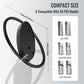 Compact PS5 vertical stand base with oval mounting plate and size guide
