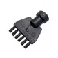 Small flat steam brush attachment with black bristles and narrow nozzle head