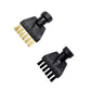 Set of two flat steam brush heads: one gold copper and one black nylon bristle brush