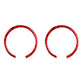 Set of two red dashboard gauge ring stickers with carbon-fiber pattern