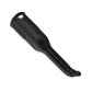 Steam cleaner nozzle extension pipe, dark plastic, curved body with mounting hole