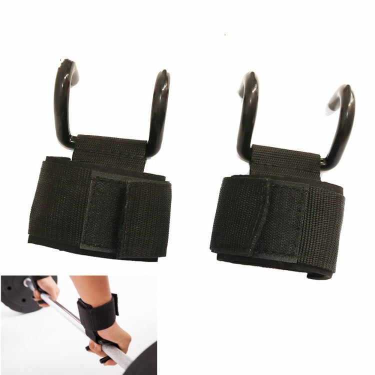 Black pull-up booster belt pair with two U-shaped metal support hooks per belt