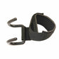 Black pull-up booster belt with padded strap sleeve and two silver metal attachment hooks