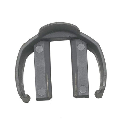Gray car washer quick coupling clamp with U-shaped snap arms