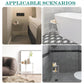 Triangular acrylic shower bracket used in a bathroom corner with two shelves