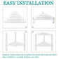 Triangular acrylic shower bracket installation steps with support screws and legs