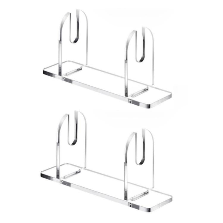 Clear acrylic folding fan display stand with two U-shaped holders