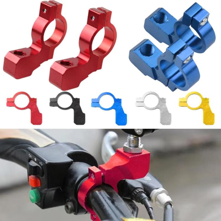 Color assortment of motorcycle mirror bracket clamps with circular ring and threaded hole