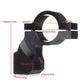 Black motorcycle mirror bracket clamp with ring and threaded mounting section