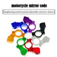 Assorted colored motorcycle mirror bracket clamps with circular ring cutout