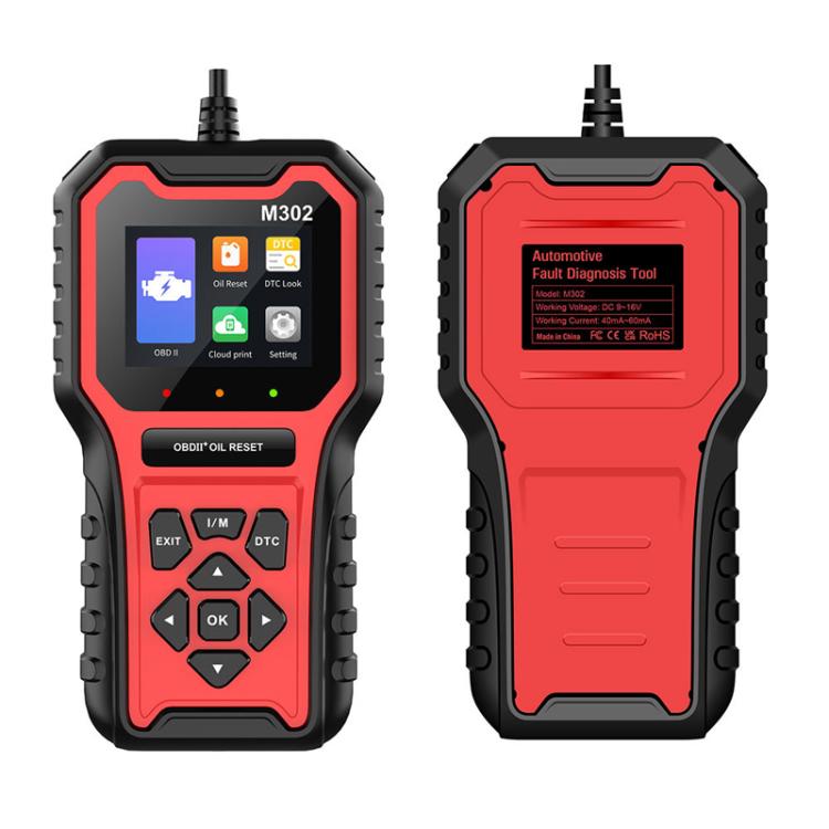 Car OBD2 oil reset diagnostic code reader M302 front and back view