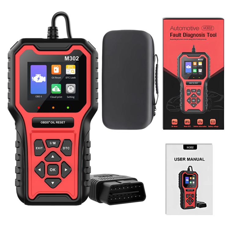 OBD2 fault diagnosis code reader with M302 screen and protective case