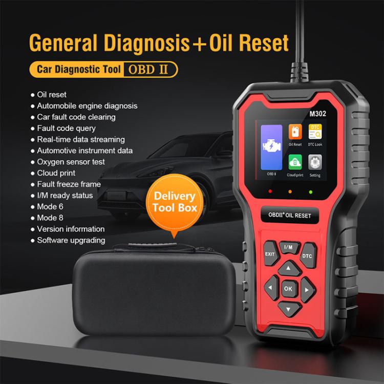 Car OBD2 oil reset diagnostic code reader M302 in-car use with connected cable