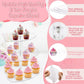 Three-tier heart-shaped acrylic cupcake stand with thick, sturdy clear frame
