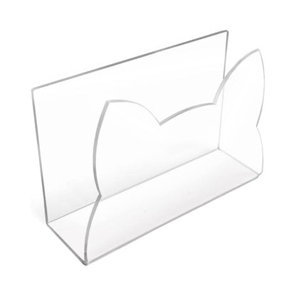 Clear acrylic cat-shaped desktop envelope rack with open front slot
