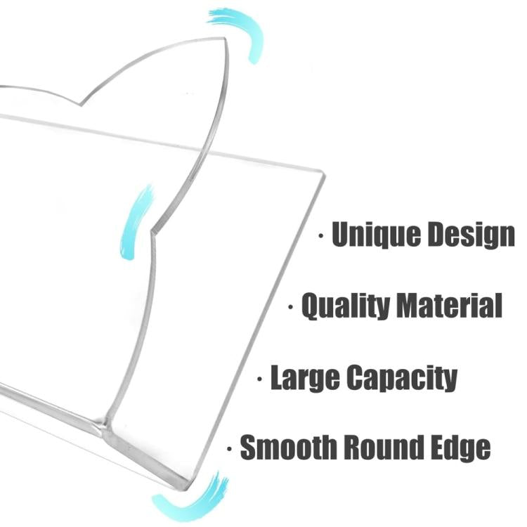 Acrylic cat-shaped mail rack with smooth rounded edges and curved cutout