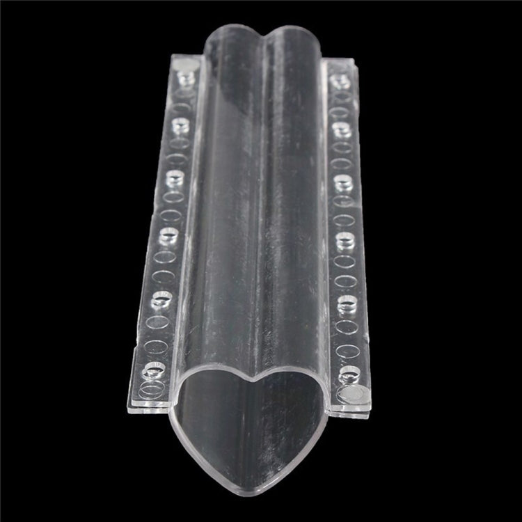 Heart-shaped transparent plastic fruit growth mold with ridged sides