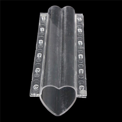 Heart-shaped transparent plastic fruit growth mold with ridged sides