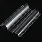 Transparent plastic heart fruit mold strip with multiple ridged sections
