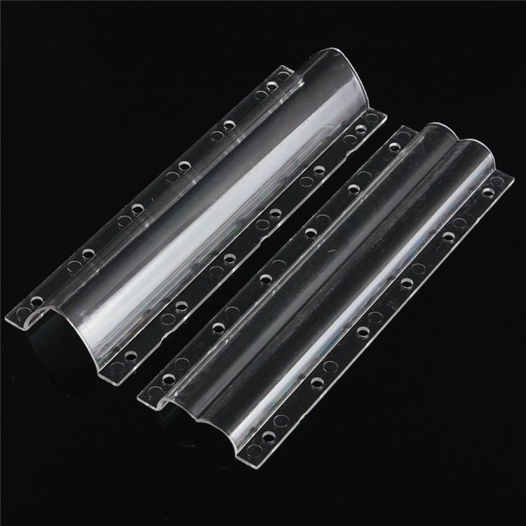Transparent plastic heart fruit mold strip with multiple ridged sections