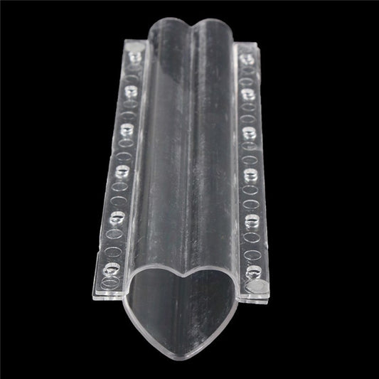 Heart-shaped transparent plastic fruit growth mold with ridged sides