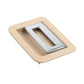 Beige trunk puller/buckle insert with chrome metal center opening