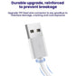 White USB power cable with reinforced connector and two-core output wire