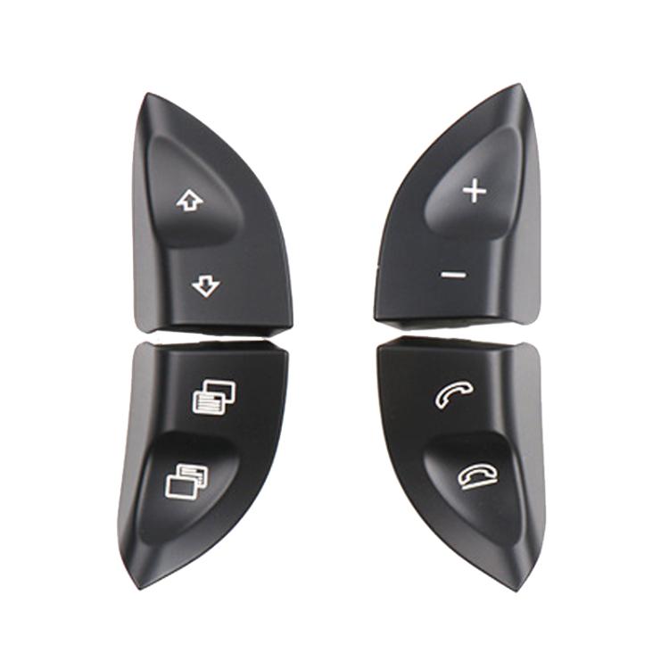 Black steering wheel multi-function button covers with plus, minus, home and phone icons