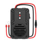 Front view of black ultrasonic repeller box with red power wires and indicator lights.