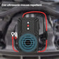 Black ultrasonic repeller box with blue speaker light and red/black wiring harness.