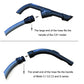 Blue-handled vacuum hose extension with corrugated light-blue flexible section