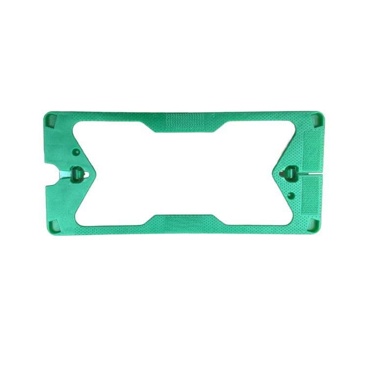 Green vacuum brush magic frame with side clips and central opening