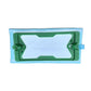 Green vacuum brush frame with blue microfiber pad
