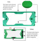 Green magic hook frame for vacuum brush, shown with durability diagram