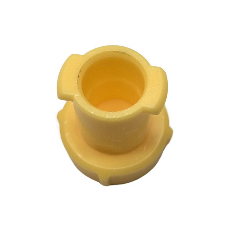 Yellow watering nozzle accessory, round opening with central port