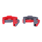 Red and gray plastic switch carabiner holder with open clamp