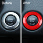 Red start/stop button cover decoration ring on car dashboard with Start Stop Engine