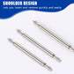 Three long watch shaft tools with shoulder-style ends