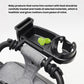 3-in-1 stroller tray cup holder with phone box and cup cradle, black and gray
