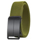 Olive green stretch fabric belt with automatic buckle