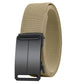 Khaki stretch fabric belt with automatic buckle