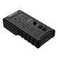 Black RT100 automotive relay tester, angled view with side buttons and connector area