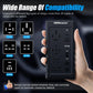 RT100 relay tester compatibility view with multiple relay pin types and test panel