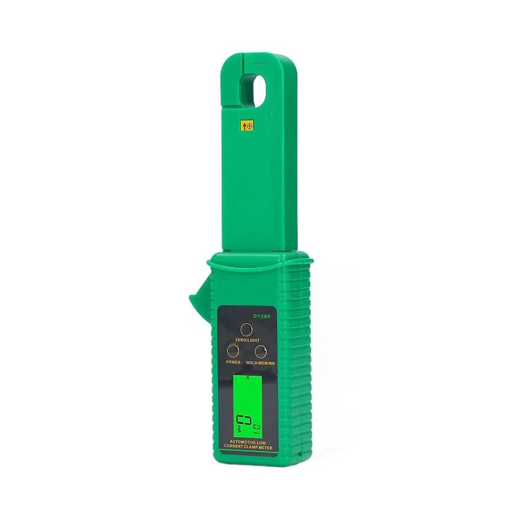 Green DC car leakage current clamp meter tester with digital LCD screen